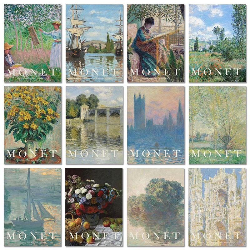Vintage Collectible Posters - Vintage Claude Monet famoso artista obra